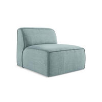 SOFAELEMENT Strukturstoff Blau - Pastellblau/Schwarz, Holzwerkstoff/Kunststoff (80/70/102cm) - Makamii