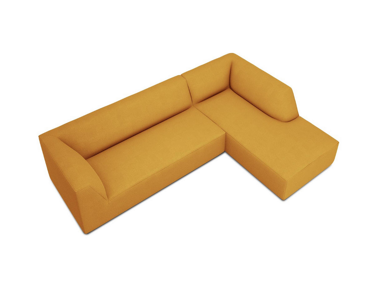 ECKSOFA rechts Ruby aus strukturiertem Stoff gelb 4 Sitzplätze - Gelb, Textil (180/273cm) - Micadoni