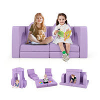 KINDERSOFA 60cm Lila - Lila, Textil (72/60/142cm) - COSTWAY