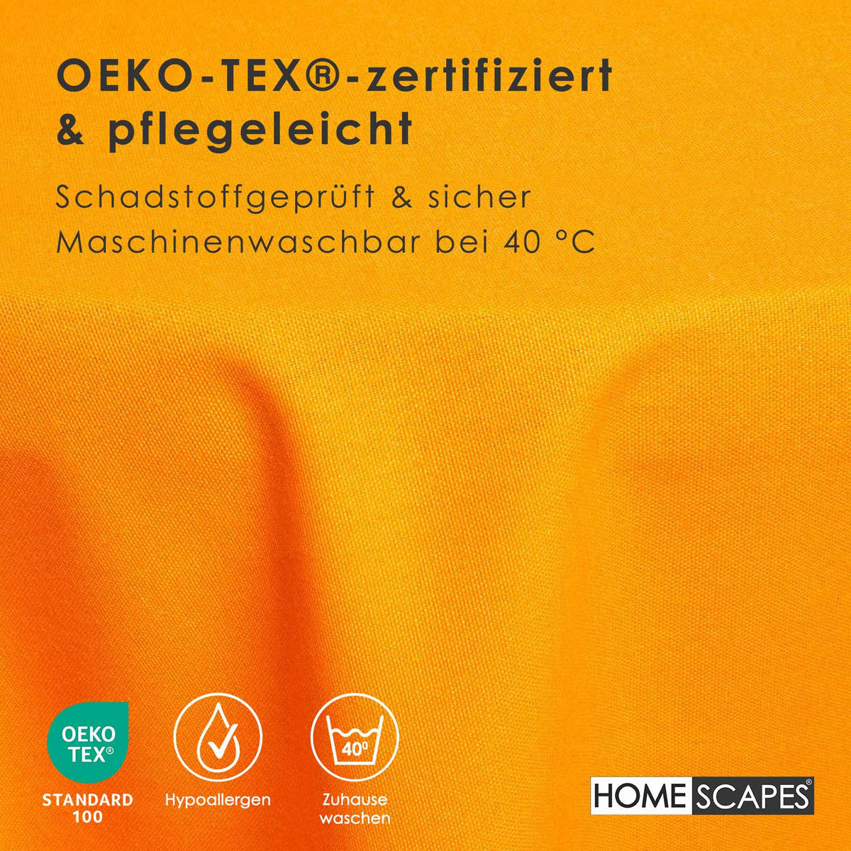 TISCHDECKE orange rund 178 cm, 100% Baumwolle - Orange, Textil (178/178cm) - Homescapes