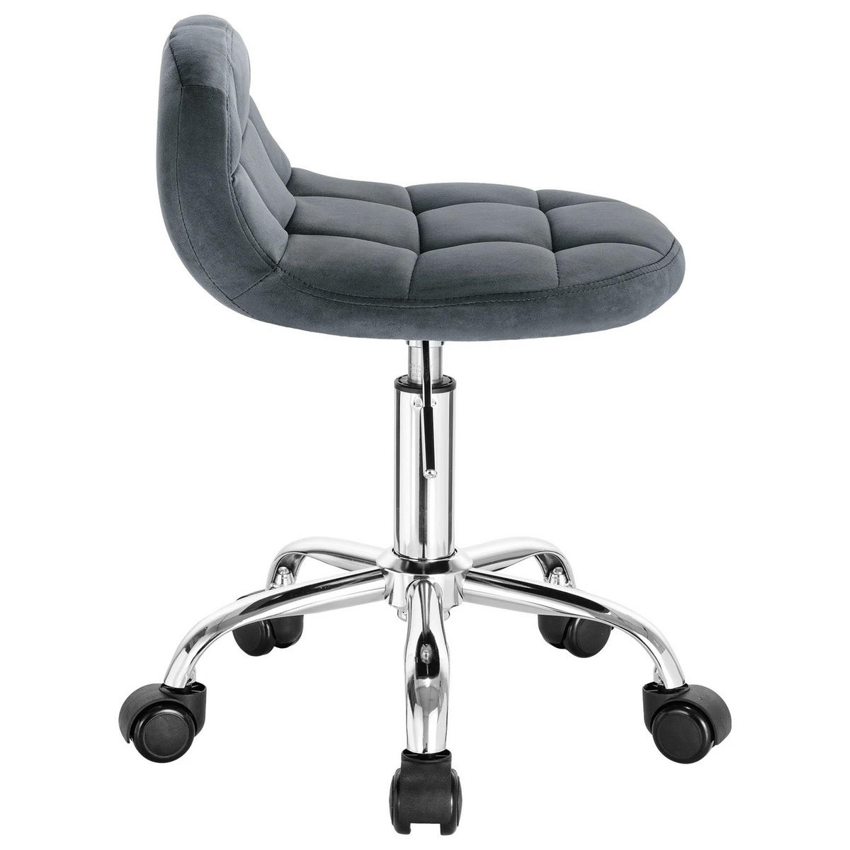 BÜROSTUHL höhenverstellbar Samt Dark Grey - Dunkelgrau, Metall (38/68/31cm) - Meubliv
