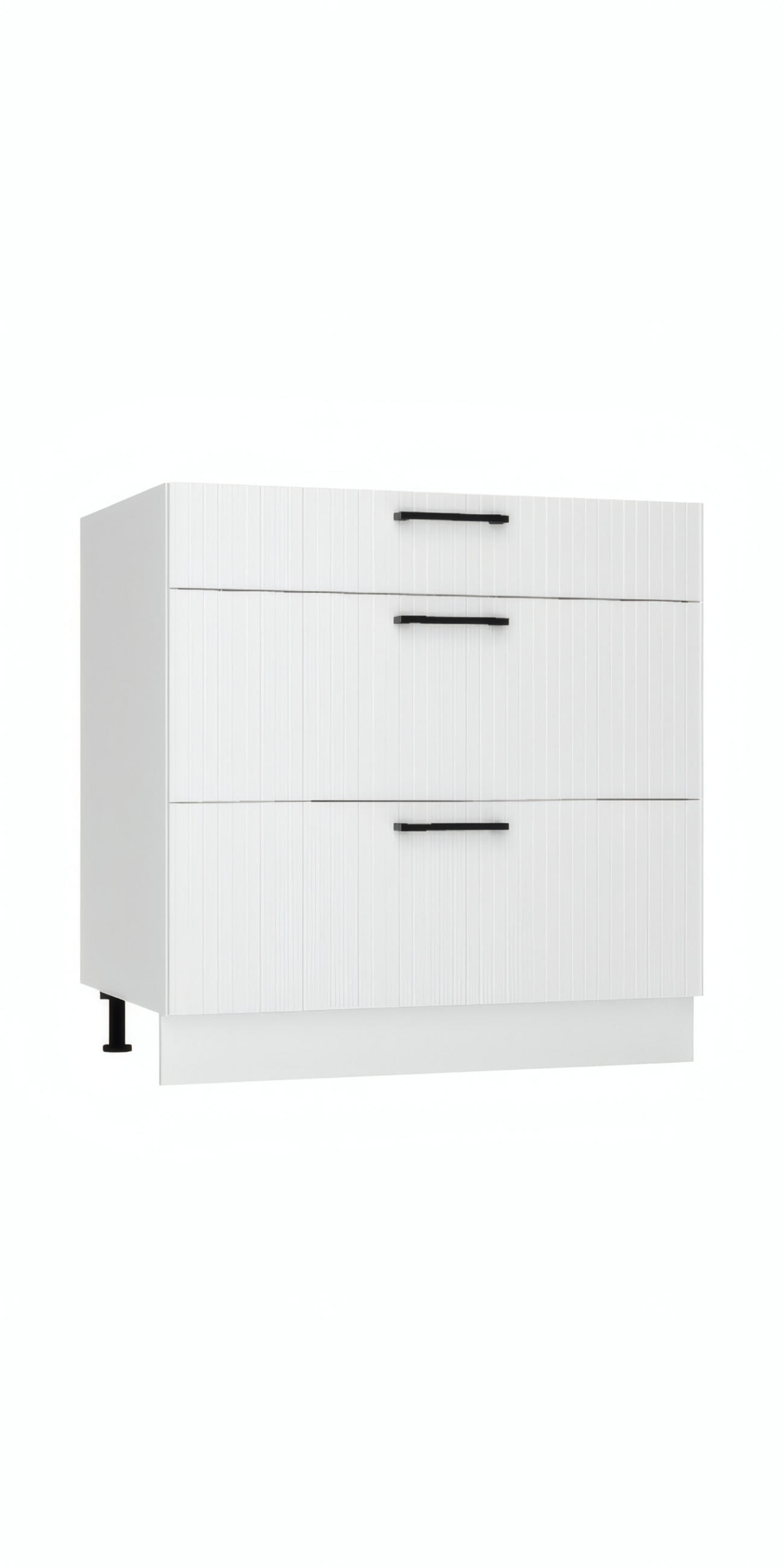 UNTERSCHRANK D80S3 - KENDRO - 3 Schubladen für effiziente Organisation - Weiß, Holz (80/82/52.4cm) - ROYAL24_MARKT