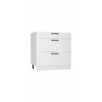 UNTERSCHRANK D80S3 - KENDRO - 3 Schubladen für effiziente Organisation - Weiß, Holz (80/82/52.4cm) - ROYAL24_MARKT