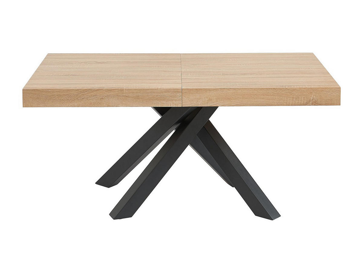 ESSTISCH ausziehbar - 6 bis 10 Personen - MDF & Metall - Naturfarben & Schwarz - CATONAV - Schwarz/Naturfarben, Holz (240/90/75cm) - Vente-Unique