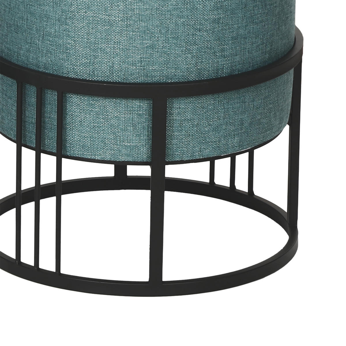 SADA STOLIČEK 2 KS Tas - černá/zelená barva, kov/kompozitní dřevo (38/38/38cm) - [en.casa]