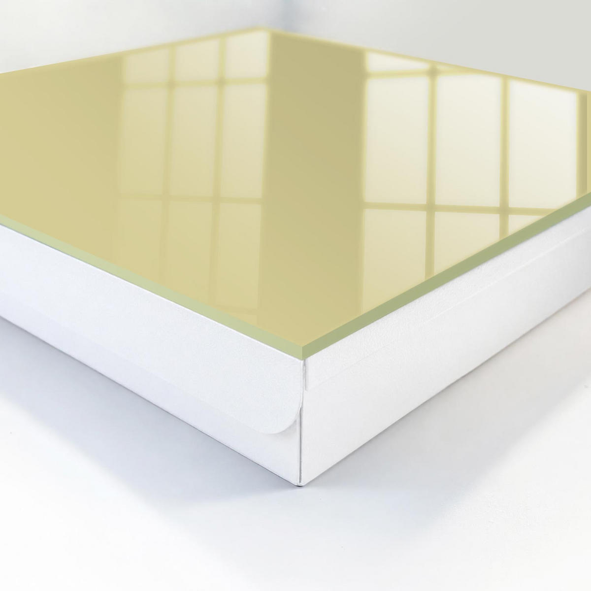 SCHLÜSSELBOX Weiß 30x30 cm – Türöffnung nach rechts - Pastellgelb - Gelb, Metall (30/30/5cm) - TULUP