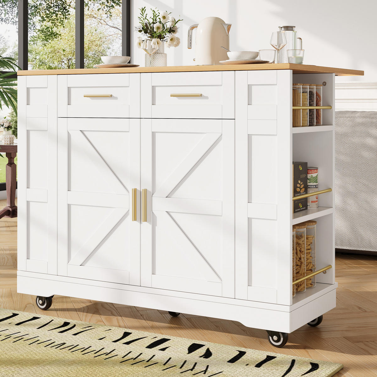 KÜCHENINSEL Weiß 120/65/90 cm - Weiß, Holzwerkstoff (65/90/120cm) - Urban Meuble