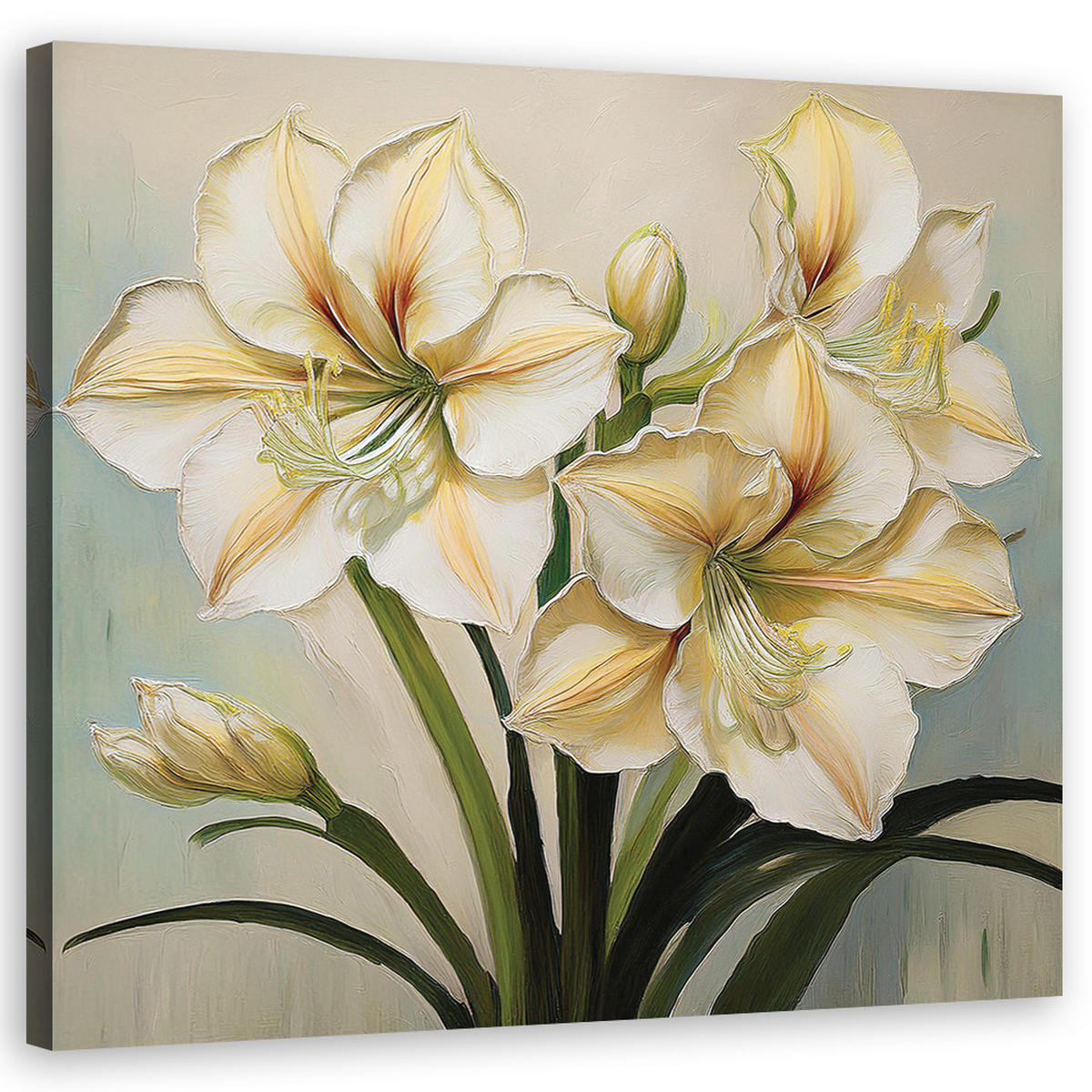 WANDBILD blumen lilien weiß - Weiß, Textil (50/50cm) - Feeby