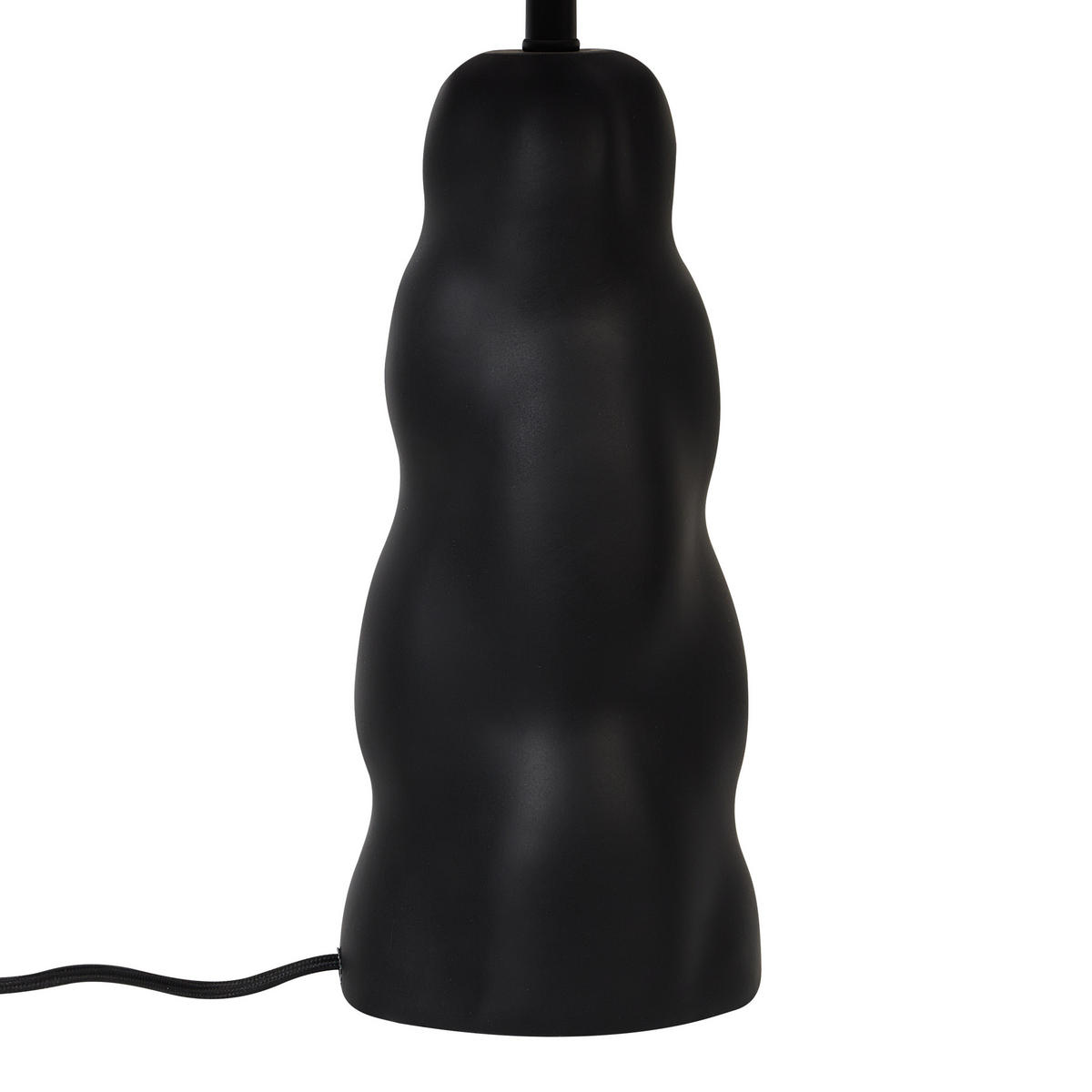 TISCHLAMPE Schwarz Vilar - Beige/Schwarz, Keramik (30/30/51cm) - Beliani