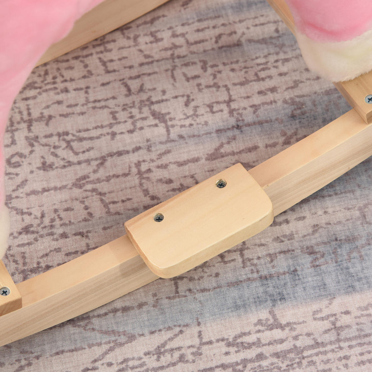 SCHAUKELPFERD DE-10106 mit Tiergeräuschen und Haltegriffen Rosa - Pink, Holz (32.5/61/65cm) - ComfortXL