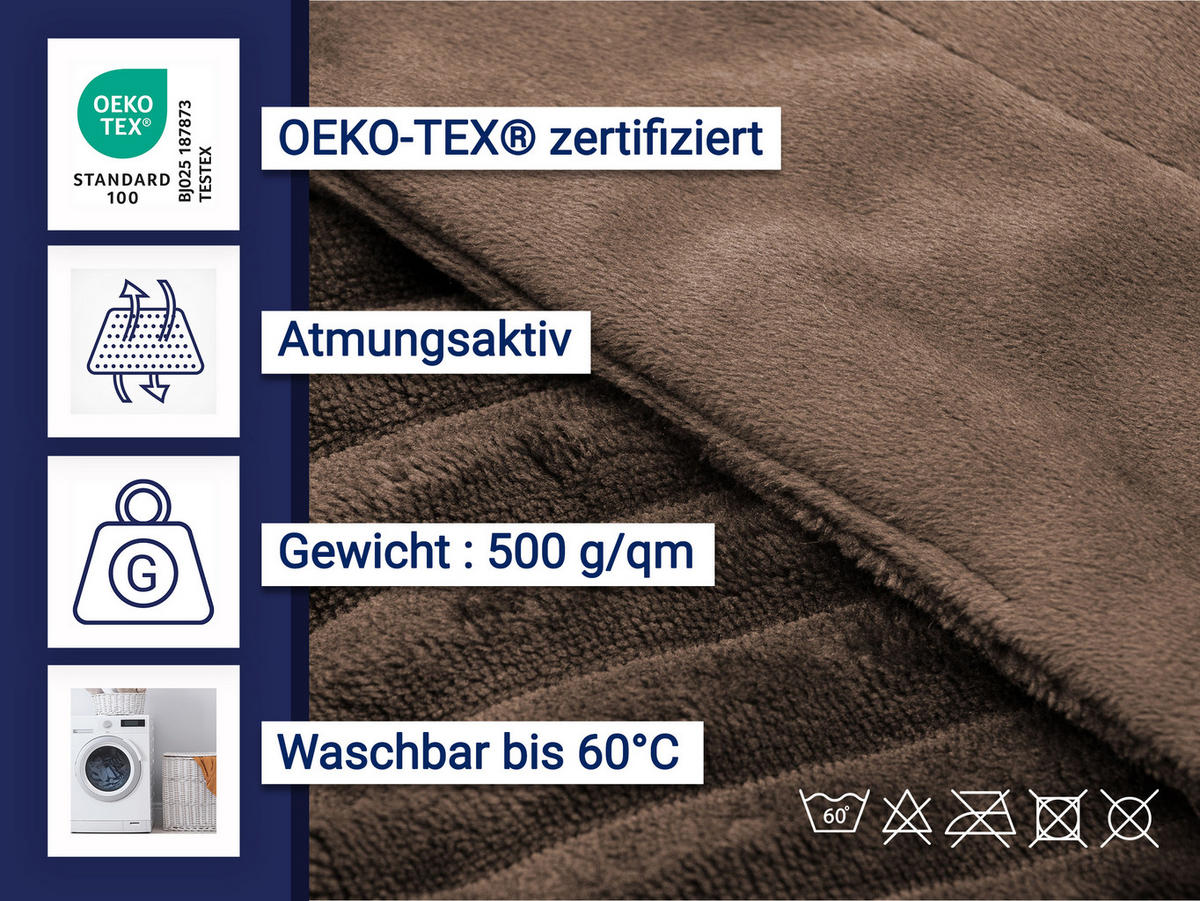 KUSCHELDECKE, 150x200 cm, 100% Polyester, Braun - Braun, Textil (150/200cm) - Zollner