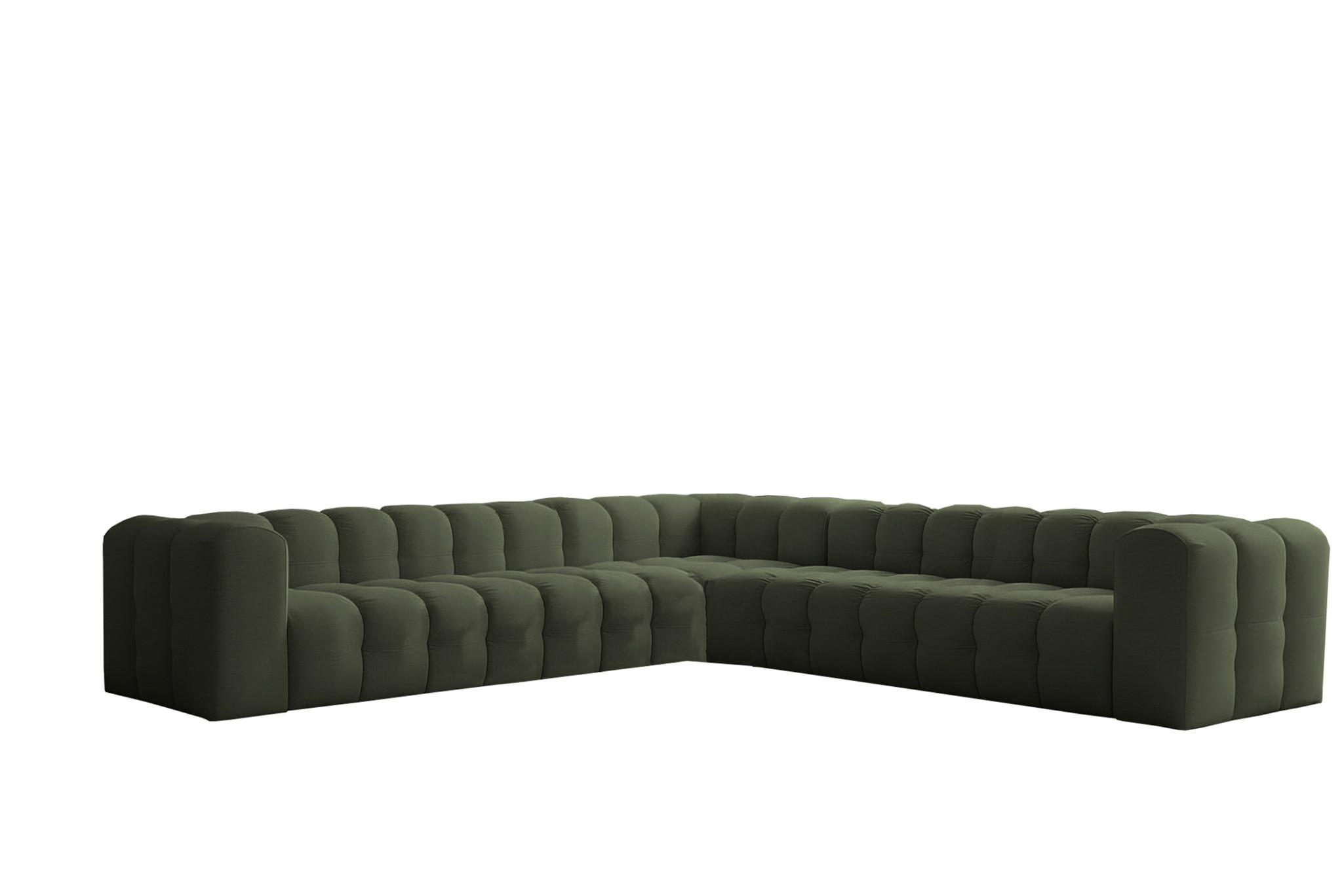 ECKSOFA Solvie Xl In Tiffani - Grün, Holzwerkstoff/Textil (330/330cm) - Fun Möbel