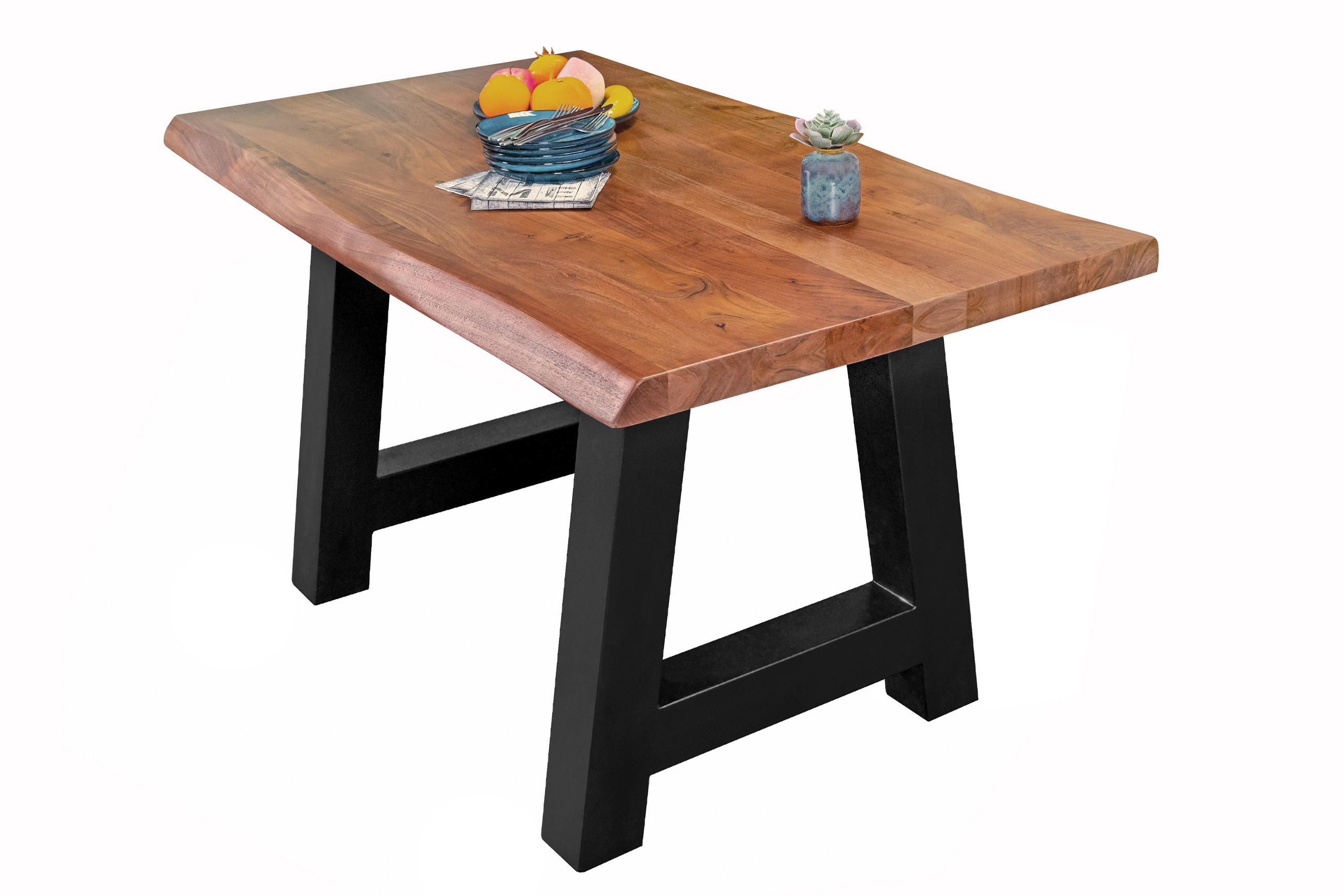 ESSTISCH CALI - Schwarz/Braun, Holz/Metall (80/120/77cm) - SAM