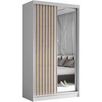SCHWEBETÜRENSCHRANK Helix 120/216/61 weiß+eiche artisan - Weiß/Eiche Artisan, Holzwerkstoff (120/216/61cm) - Beautysofa