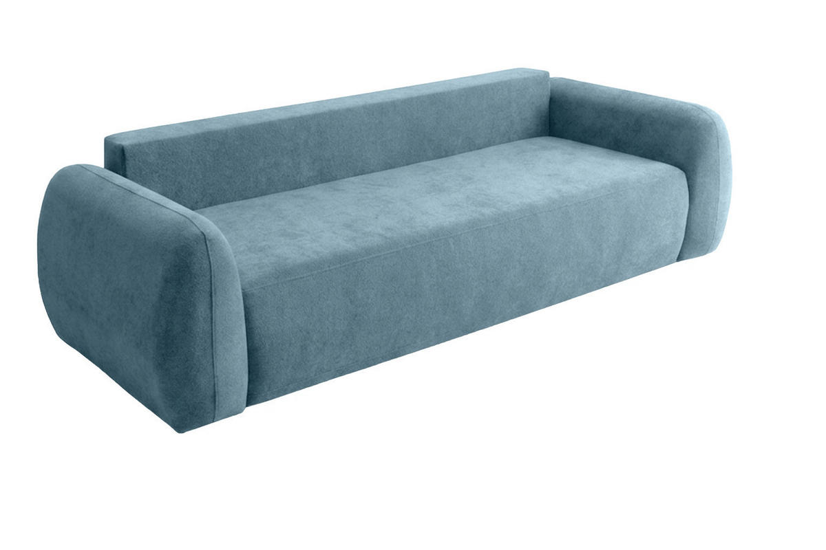 POHOVKA S Funkcí Spaní A Úložným Prostorem, Látka Doha, Modrá, HELA - modrá, dřevo (250/89/100cm) - Kaiser Möbel