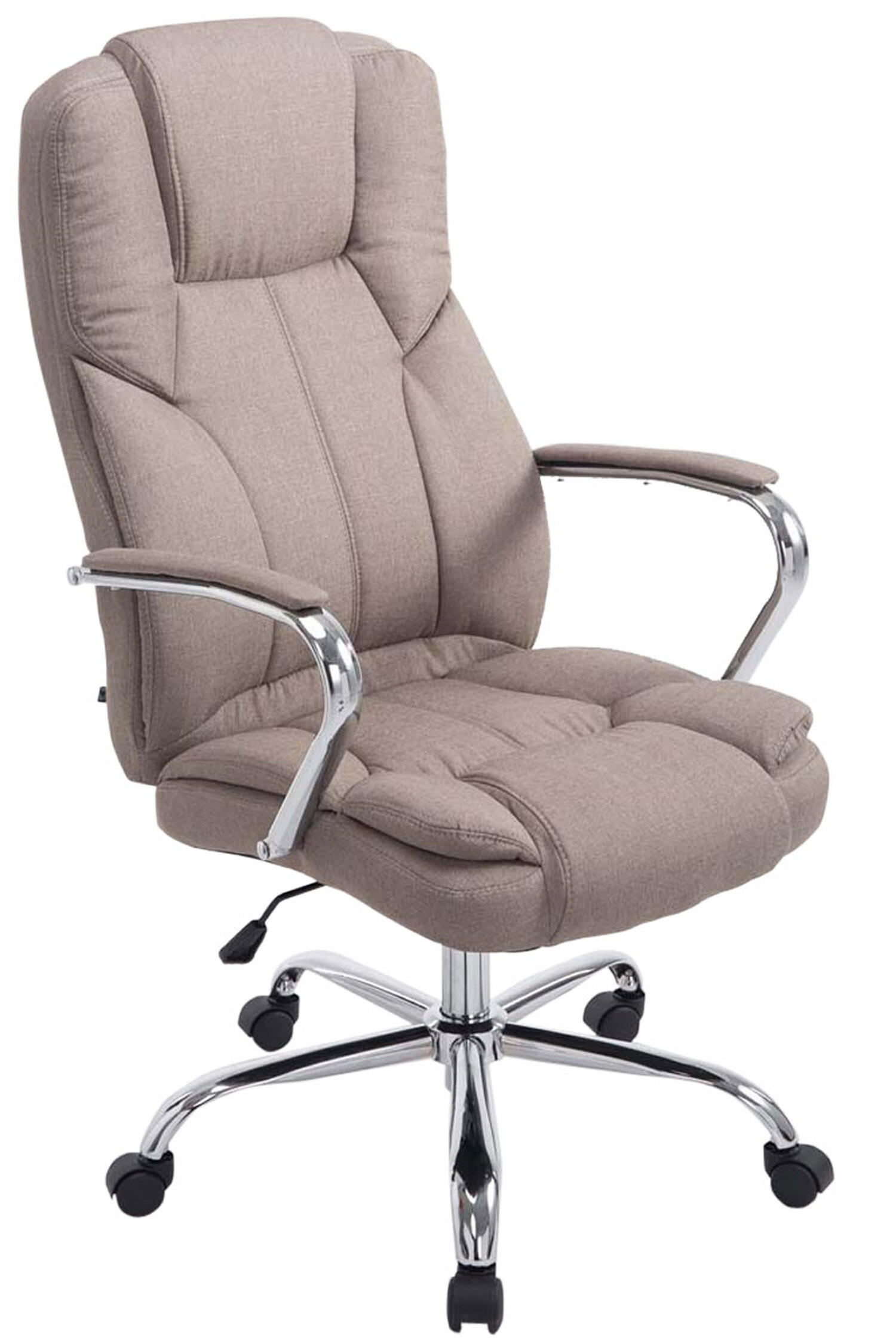 BÜROSTUHL Xavier Two, Stoffbezug Taupe - Taupe, Textil/Metall (62/125/70cm) - TPFLiving