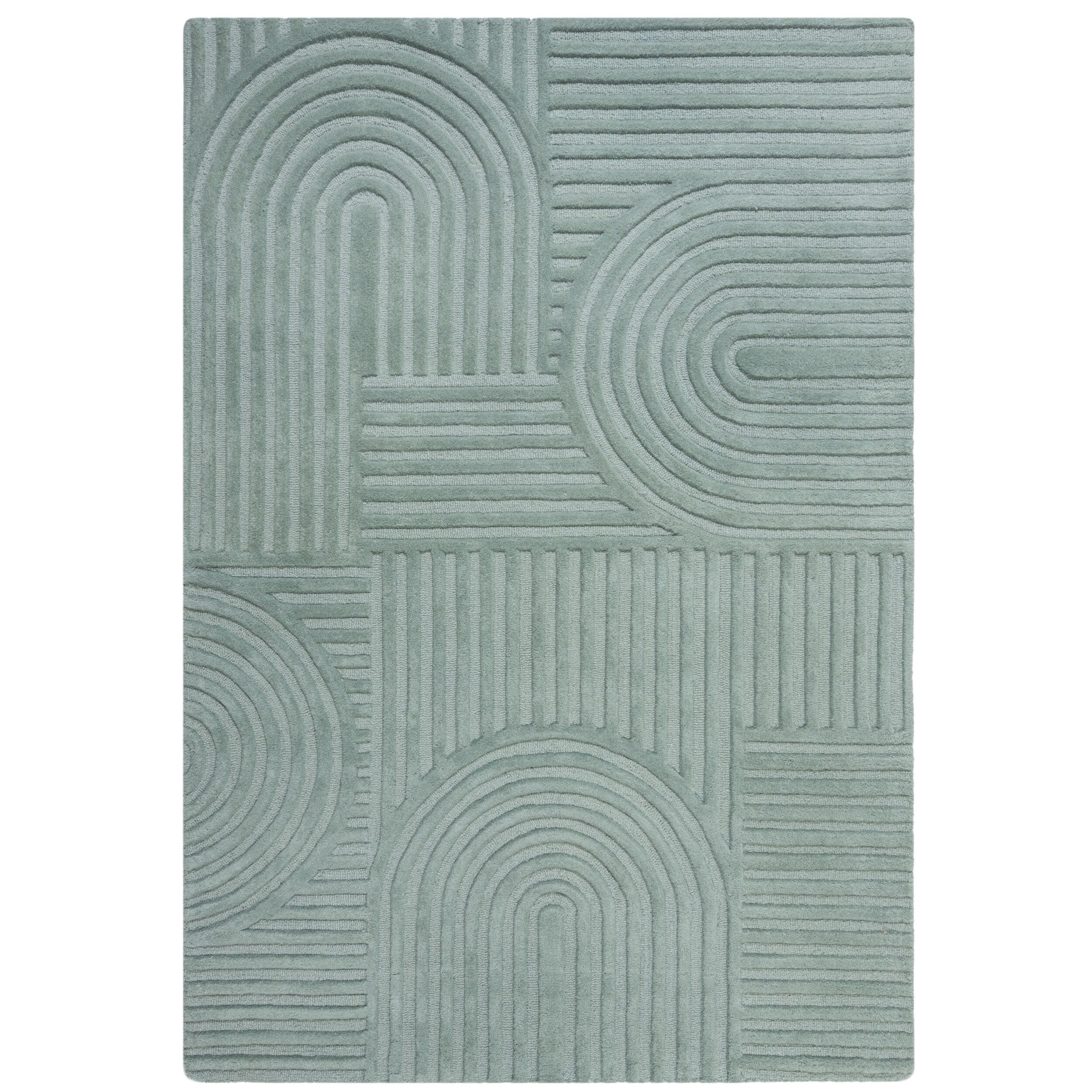 WOLLTEPPICH Pastell-Design, handgetuftet LEVEN BLAKE, Türkis 160x230 cm - Türkis, Textil (160/230cm) - KADIMA DESIGN
