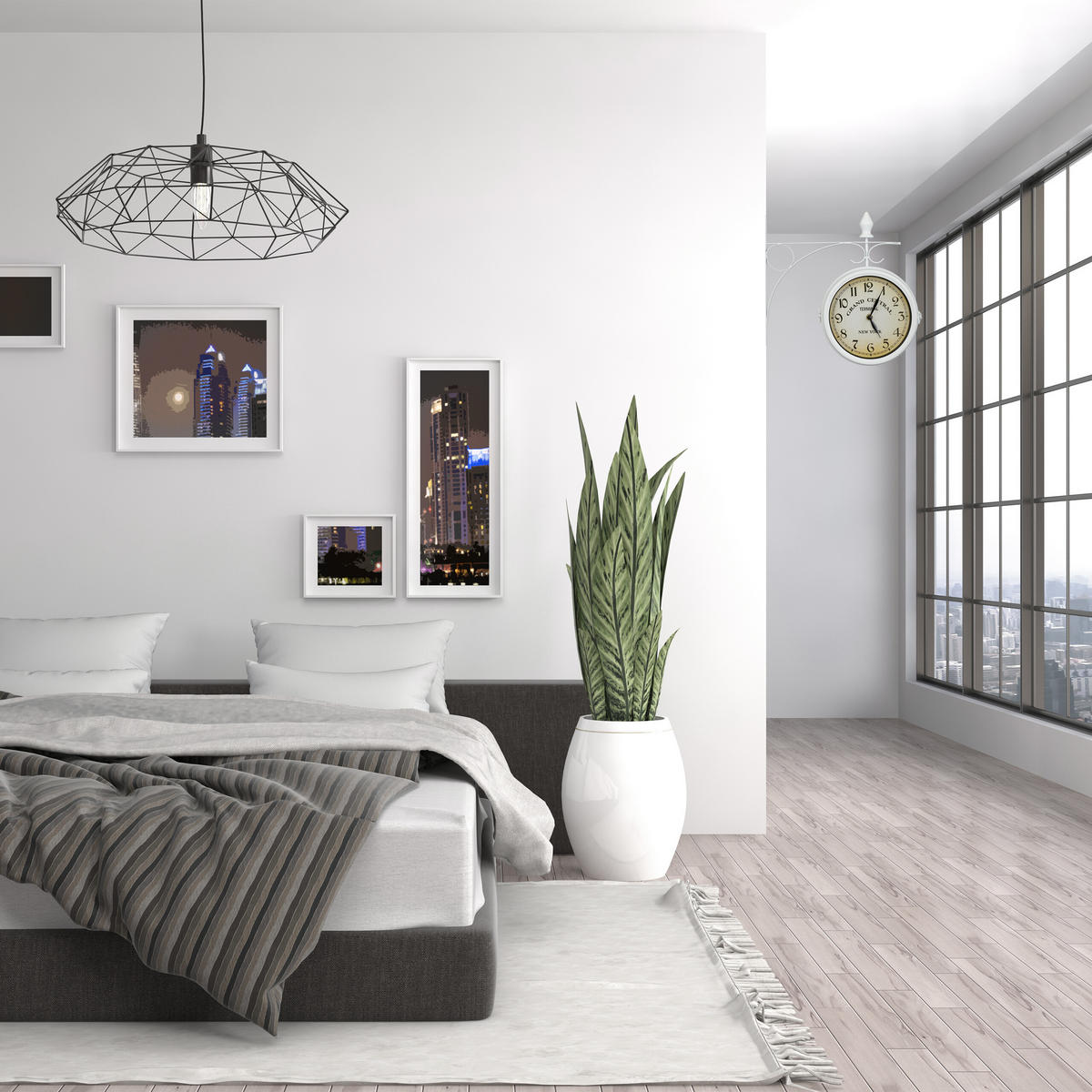 BAHNHOFSUHR - Multicolor, Glas/Metall (35/34/10cm) - Relaxdays