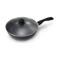 WOKPFANNE Marmor - ø 30 cm - Standard Antihaftbeschichtung - Schwarz, Metall (30cm)