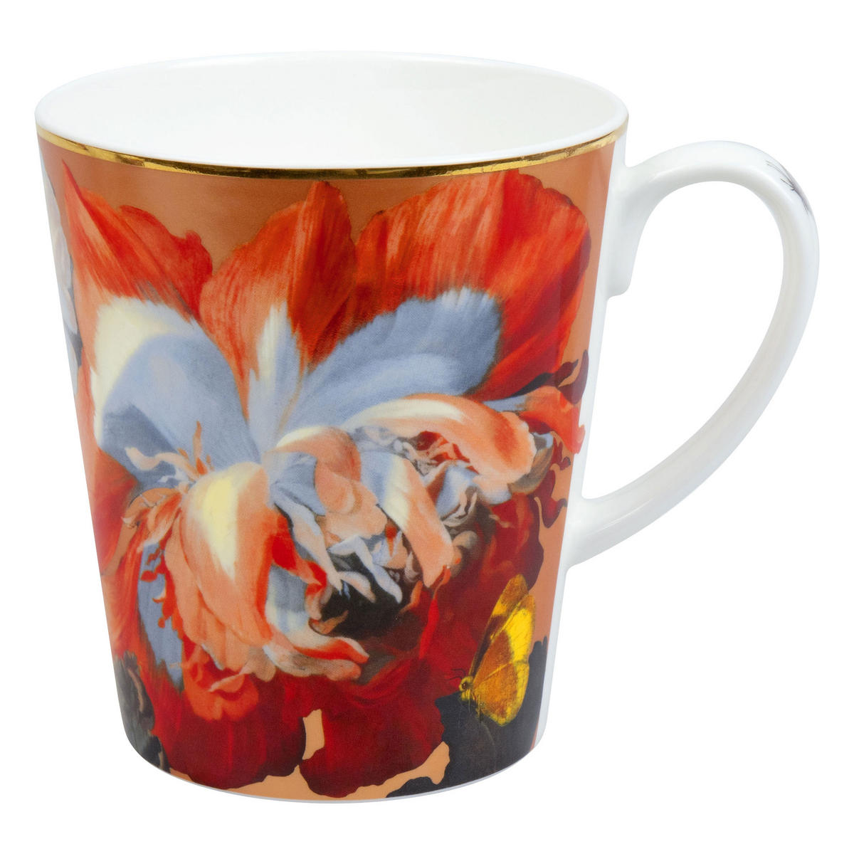 KAFFEEBECHER Wunderbar Flourish - Poppy, mit Geschenkbox - Naturfarben, Keramik (0.6L) - Könitz