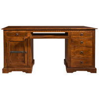 SCHREIBTISCH Akazie 158x54x76 honig lackiert OXFORD #0522 - Braun, Holz (54/158/76cm) - Massivmoebel24
