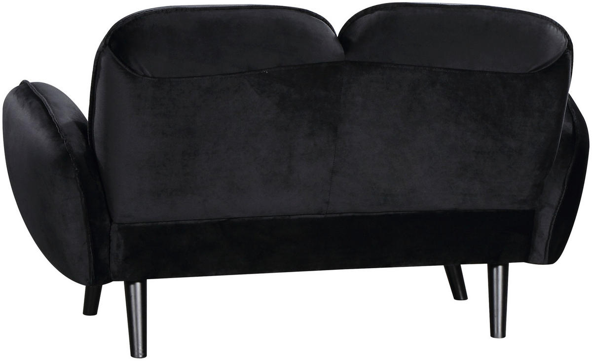 SOFA Ben Samt Schwarz - Schwarz, Textil (140/83/87cm) - ATLANTIC home collection