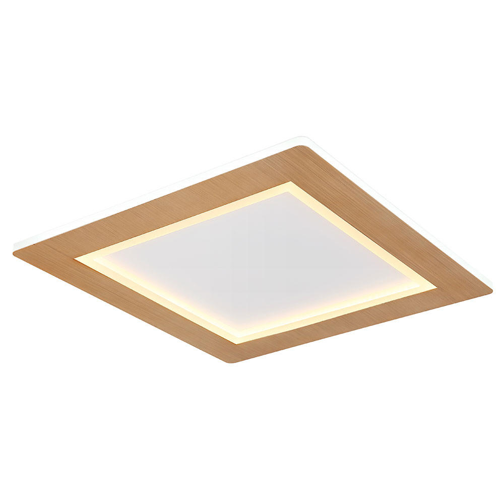 LED DECKENLEUCHTE Metall Holzoptik Braun CLAY - Braun, Metall (40/40/5cm) - Globo Lighting