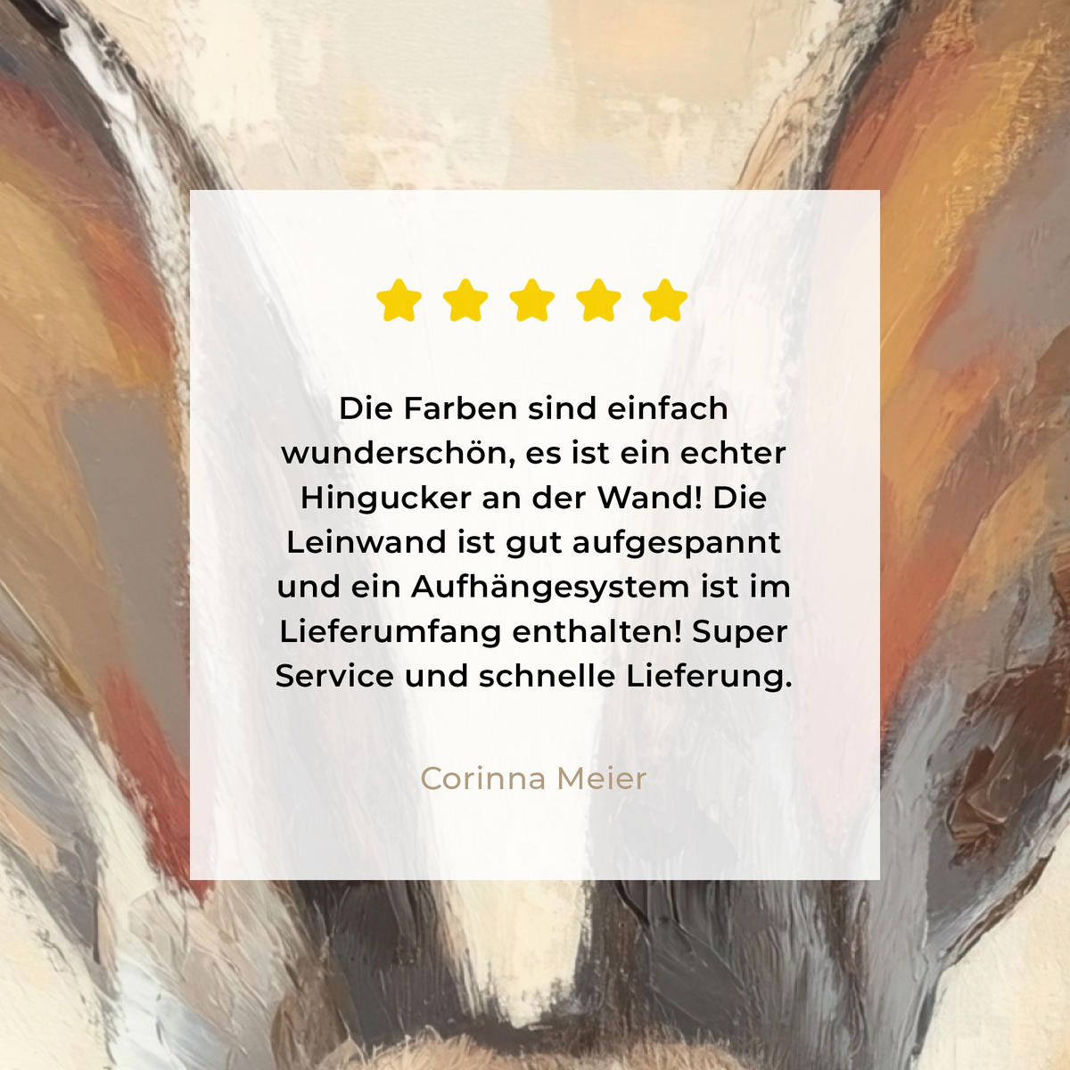 LEINWANDBILD Hase - Ohren - Braun Deko Groß 90x90 cm - Beige, Textil (90/90cm) - MuchoWow