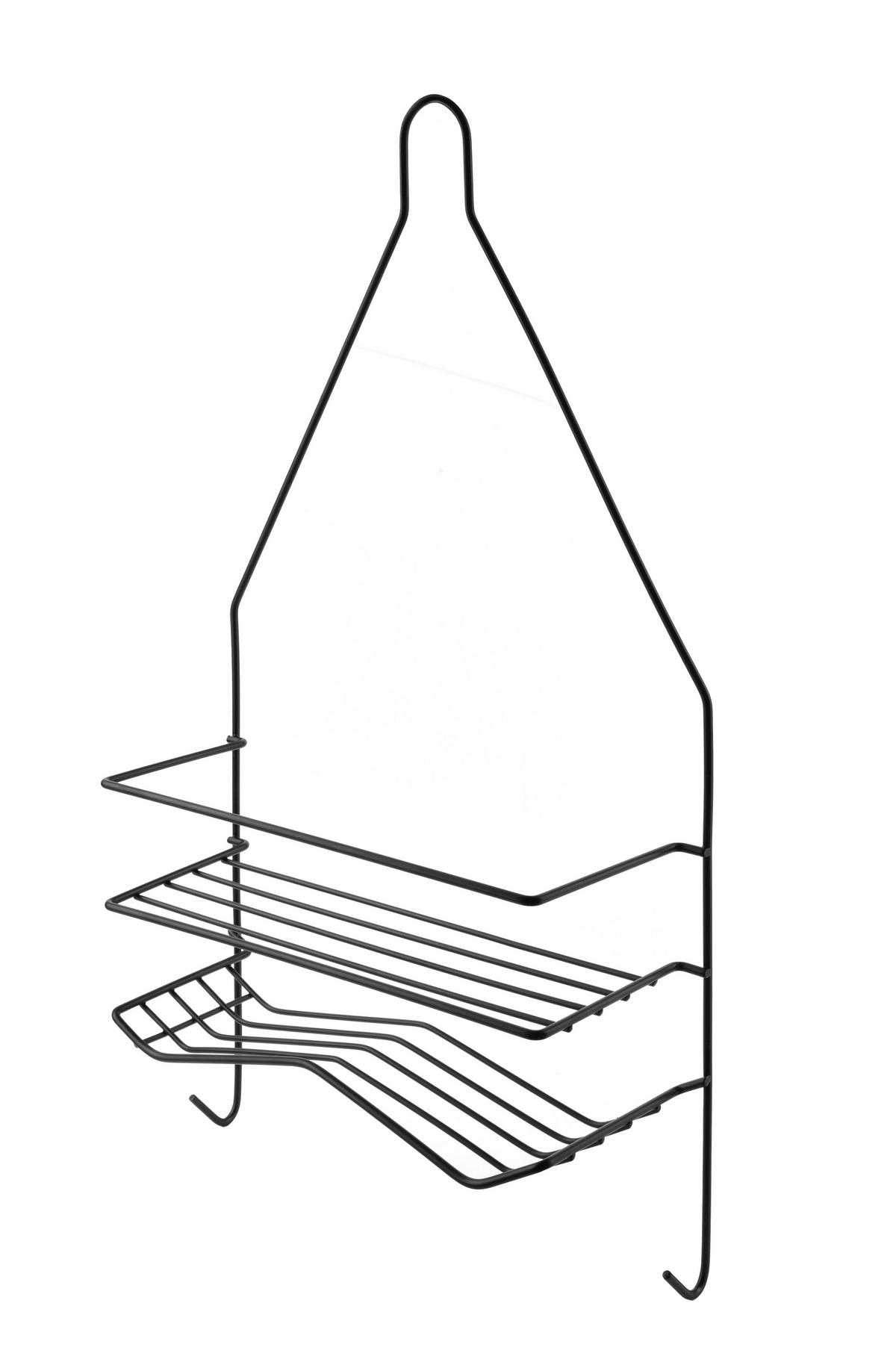 BADEZIMMERREGAL Carl 25/9/45,5cm Schwarz - Schwarz, Metall (25/45.5/9cm) - Mondex
