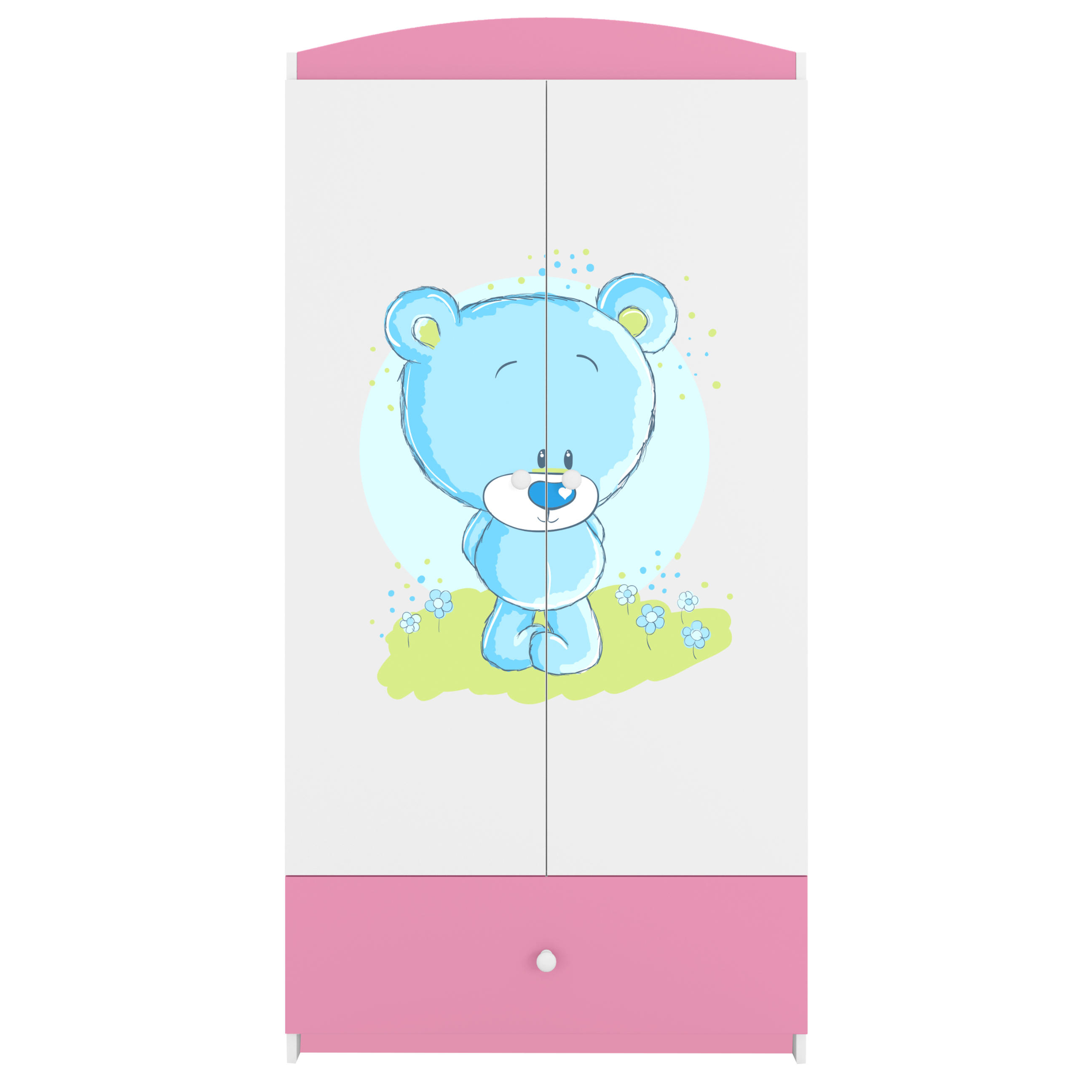 KINDERKLEIDERSCHRANK Blaubär - Hellrosa, Holzwerkstoff (90/175/52cm) - RAUMHIRSCH FURNITURE