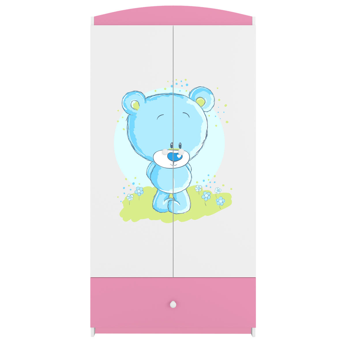 KINDERKLEIDERSCHRANK Blaubär 90/175/52 - Hellrosa, Holzwerkstoff (90/175/52cm) - Kocot Kids