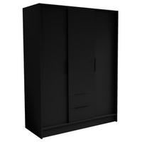 SCHRANK Schwarz NIKOLA Mit Verstellbaren Regalen 150 cm - Schwarz, Holzwerkstoff (150.5/200/51cm) - Sepro Meble