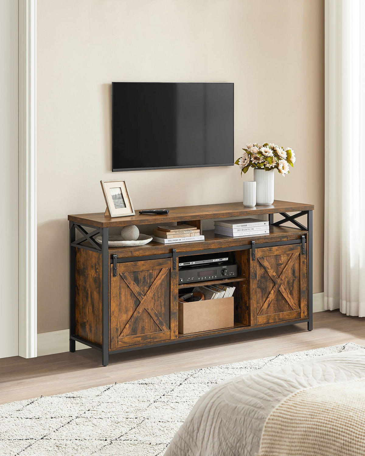 TV-SCHRANK N'DJAMENA - Braun, Holzwerkstoff (147/76/40cm) - Hansiro