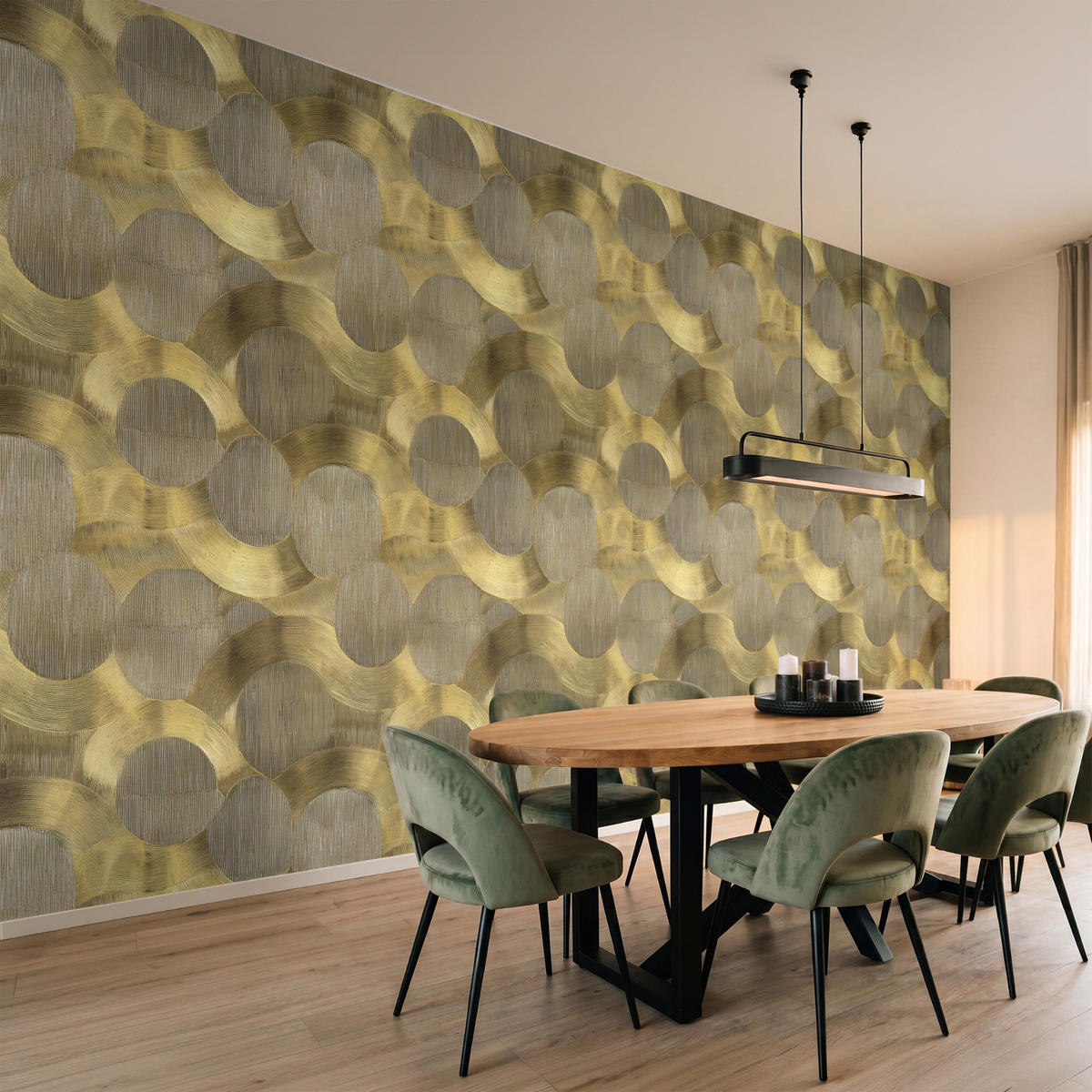 TAPETE - Modern - Geometrisch - Gold - 500x240 cm - Goldfarben, Papier (500/240cm) - OnlyWow