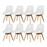 ESSZIMMERSTUHL 8-teiliges Set Transparent Weiß - Transparent, Kunststoff (42/83.5/49cm)