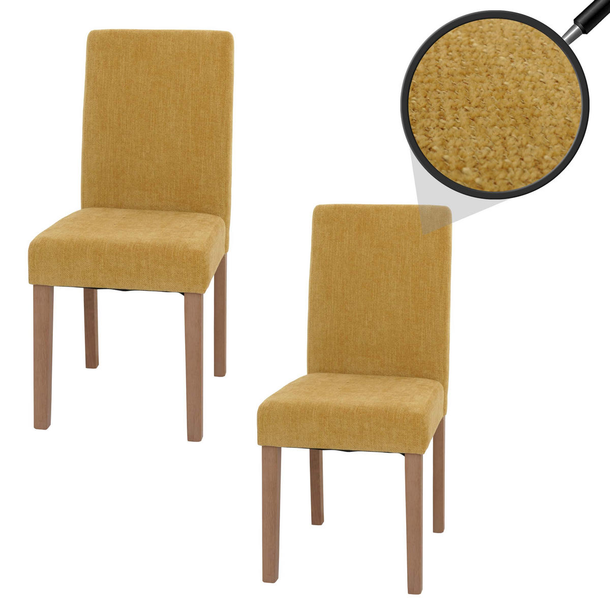 ESSZIMMERSTUHL Gelb 2er-Set - Gelb, Textil (42/90/50cm) - MCW