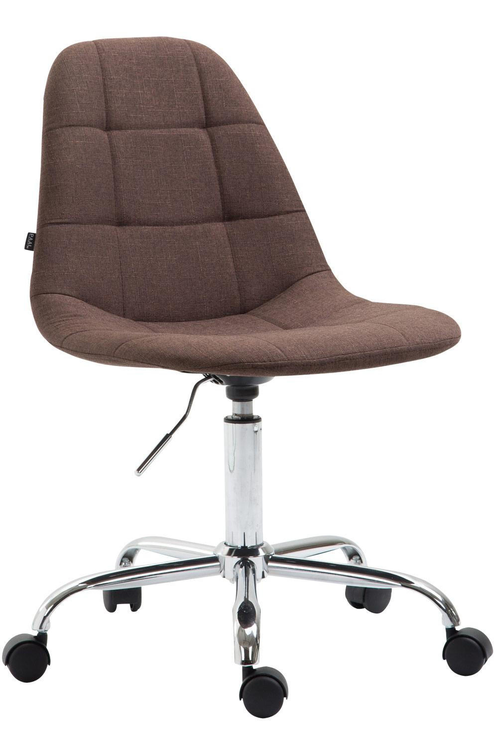 DREHSTUHL Stoff braun - Chromfarben/Braun, Textil/Metall (47/79/56cm) - CLP