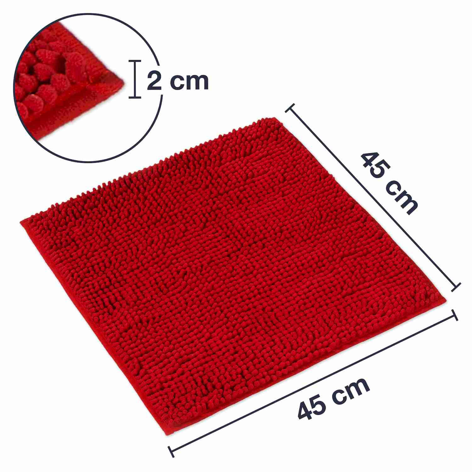 BADEMATTE PARIS - Rot, Textil (45/45cm) - WohnDirect