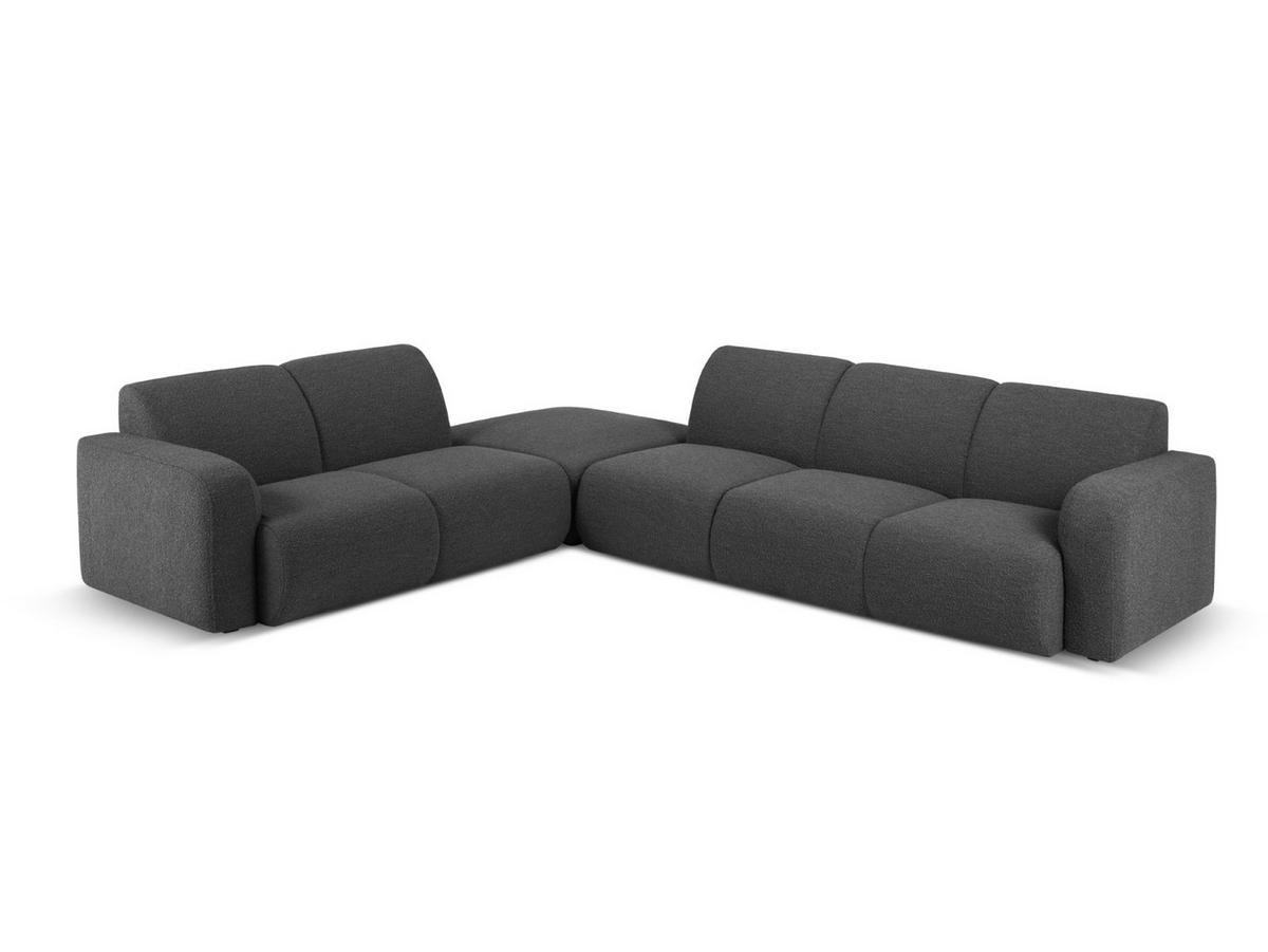 ECKSOFA links Molino aus Boucle dunkelgrau 6 Sitzplätze - Dunkelgrau, Textil (250/315cm) - Micadoni