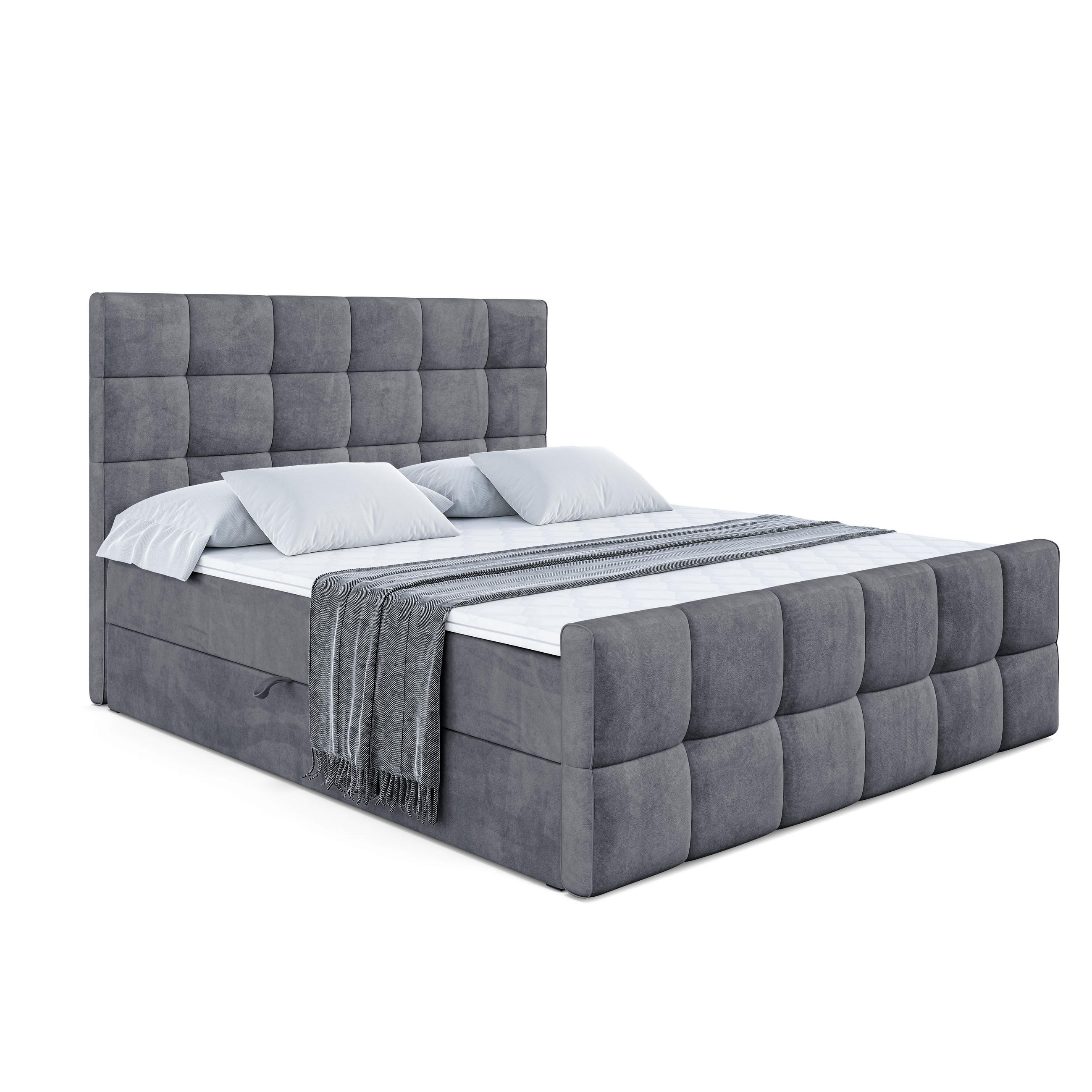 Altdecor Boxbett Dunkelgrau 160x200 cm