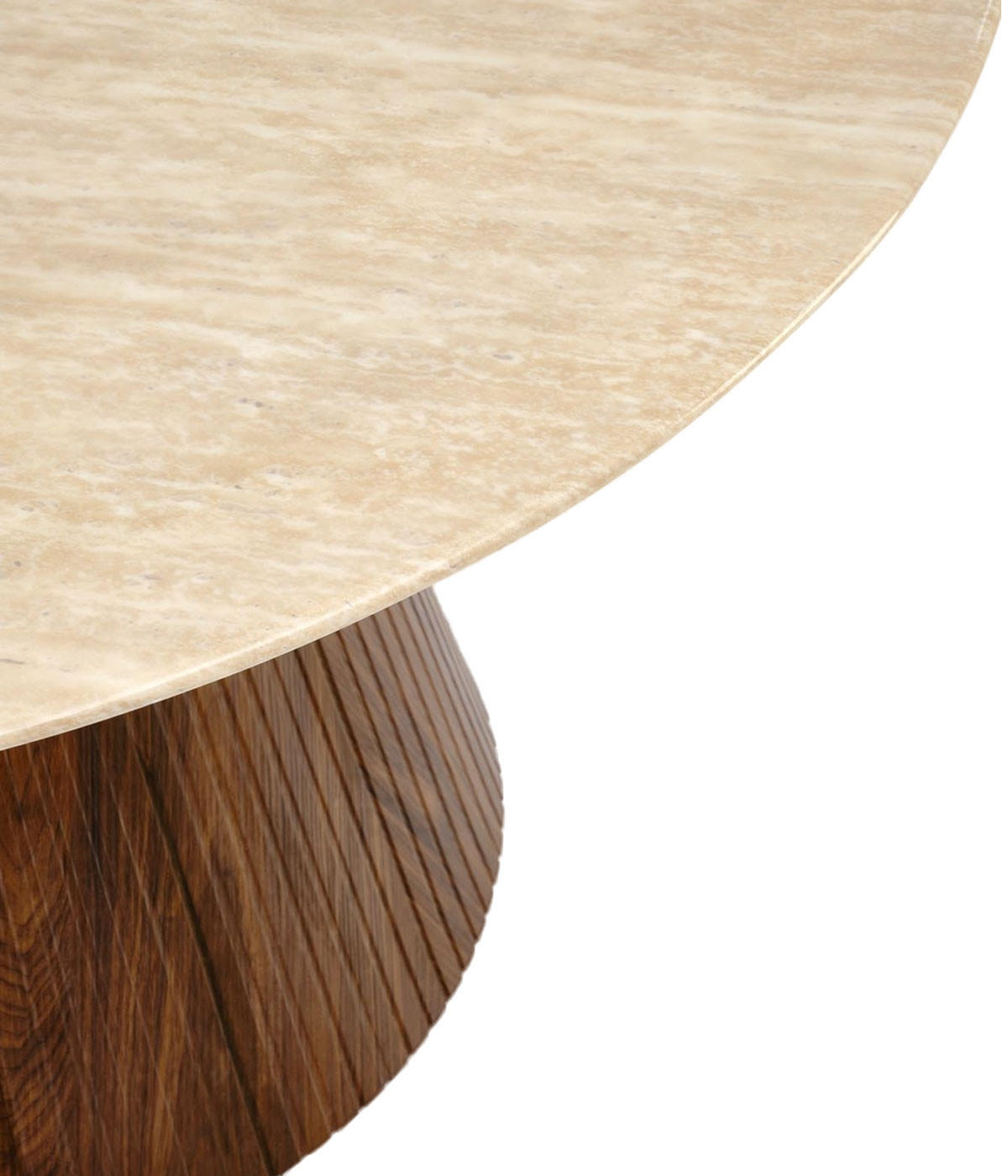 ESSTISCH Pireus Travertin / Nussbaum 120 / 120 / 76cm - Nussbaumfarben/Weiß, Holz/Holzwerkstoff (120/120/76cm) - Feldmann-Wohnen