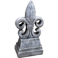 STEINFIGUR Skulptur Fleur de Lys Lilie Ritterlilie frostfest Steinguss - Grau, Stein (12/24/8cm) - stoneandstyle