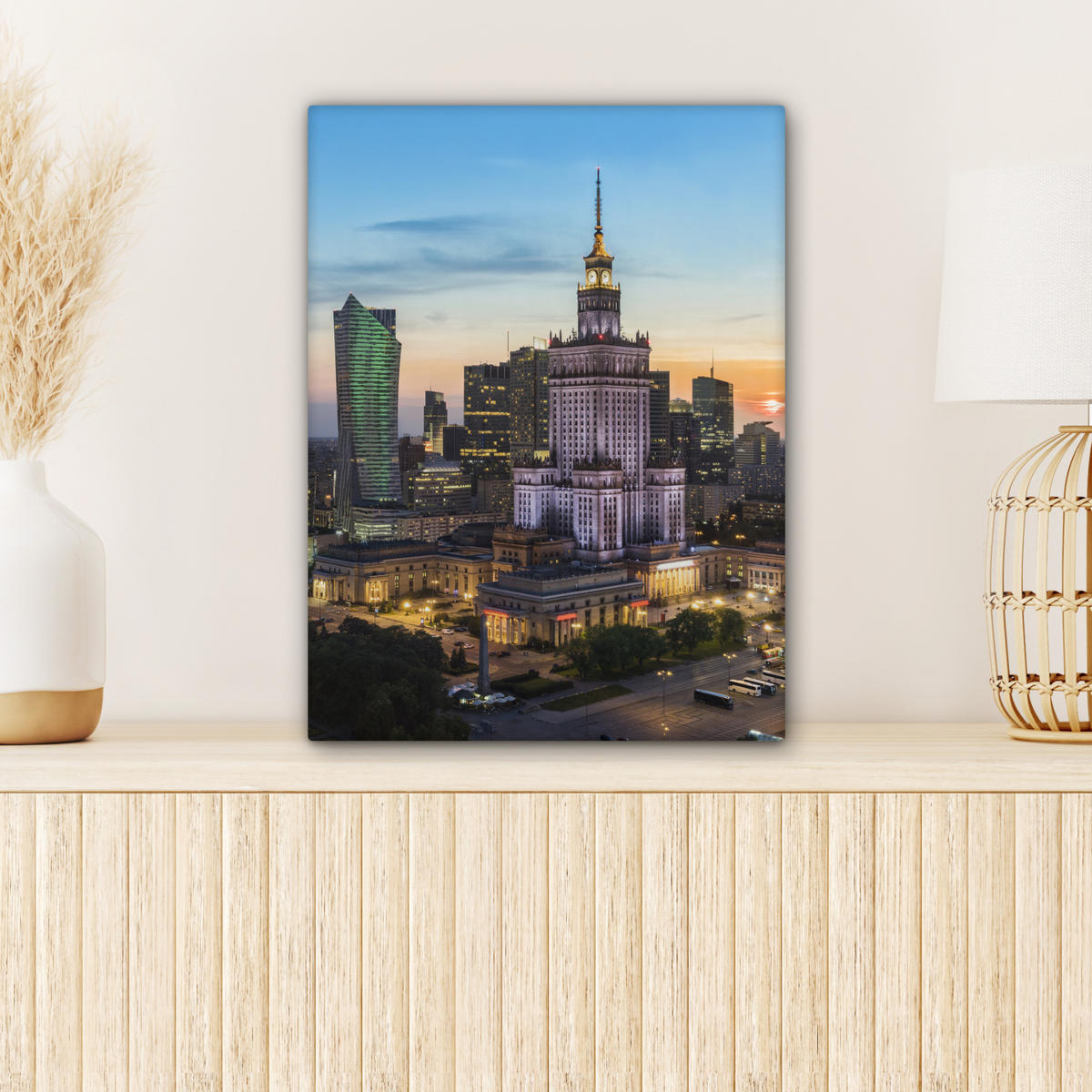 LEINWANDBILD Polen - Sonne - Warschau Room Decor 30x40 cm - Blau, Textil (30/40cm) - MuchoWow