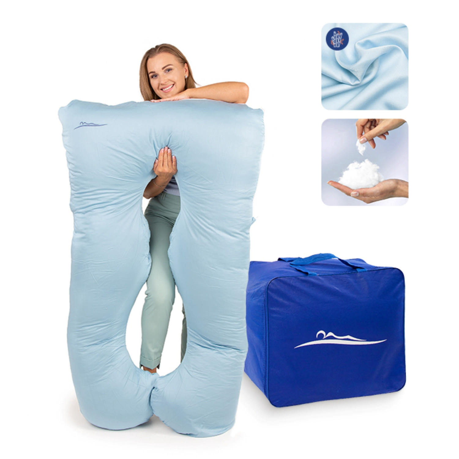 KOMFORTKISSEN - Blau - Hellblau, Textil (100/150cm) - KomfortKissen