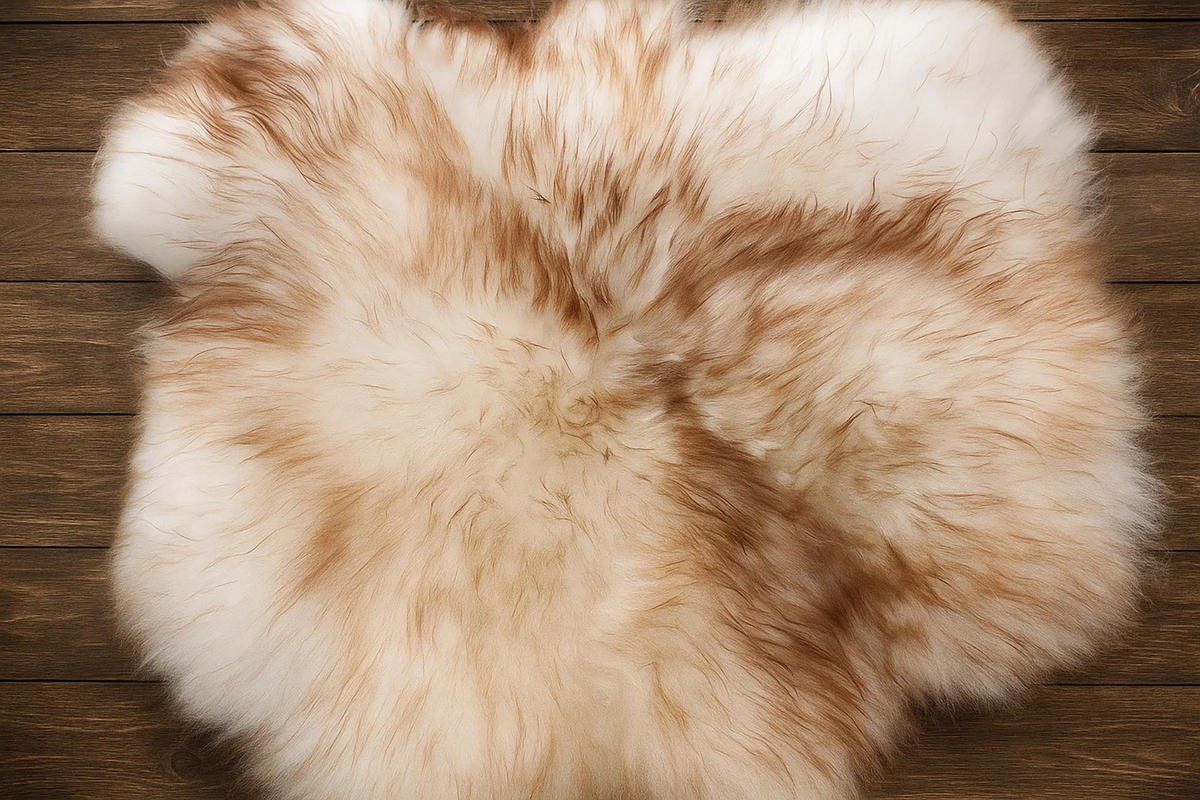 SCHAFFELL Natur Lammfell Weich Flauschig Wohnteppich, Mufflon, ca. 110 cm - Hellbraun, Fell (60/110cm) - Provellus