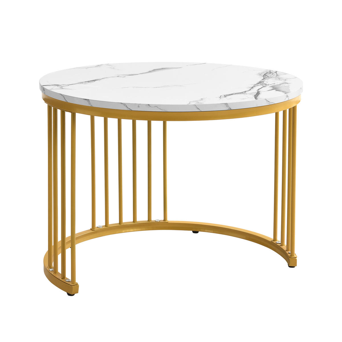 COUCHTISCH-SET 60/60/45,5 cm Weiß aus Holzwerkstoff mit Schubladen und Nestfunktion - Weiß, Holzwerkstoff (60/60/45.5cm) - OKWISH