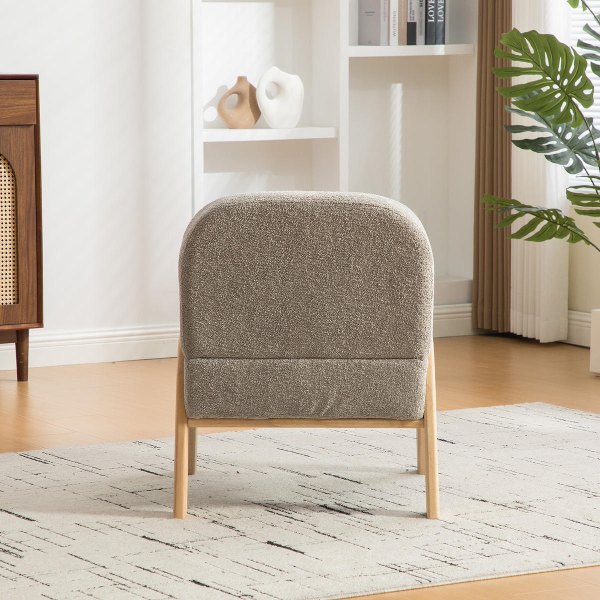LOUNGESESSEL Chenille mit Holzgestell, DE-42395, Grau - Grau, Holzwerkstoff (61/78/72cm) - ComfortXL