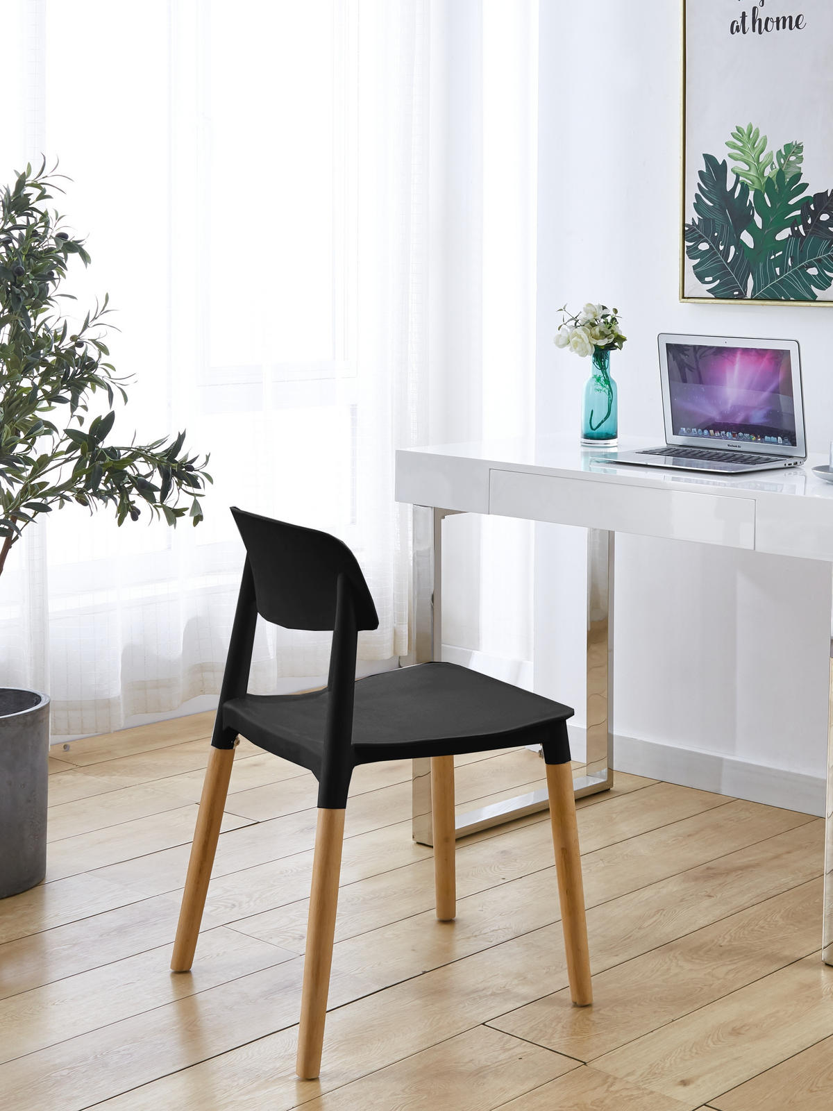 STUHL 4er-Set Polypropylen Schwarz - Schwarz, Kunststoff (45/75/46cm) - Nordlys