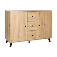 SIDEBOARD Kommode Berlin - Schwarz/Eiche Artisan, Holzwerkstoff/Metall (130/92/40cm) - arthur berndt