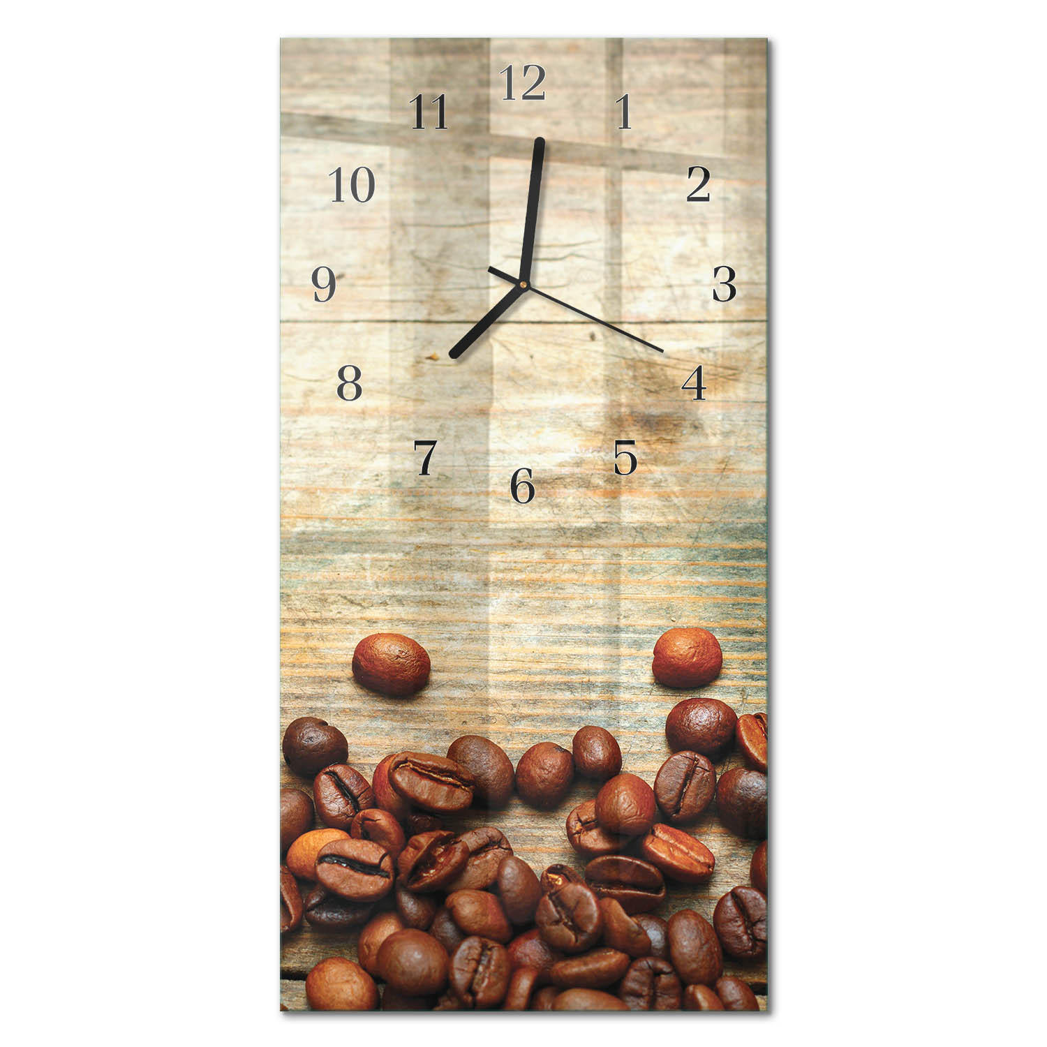 WANDUHR 60x30 cm - Abstrakte Linien - Braun, Glas (30/60/0.4cm) - TULUP